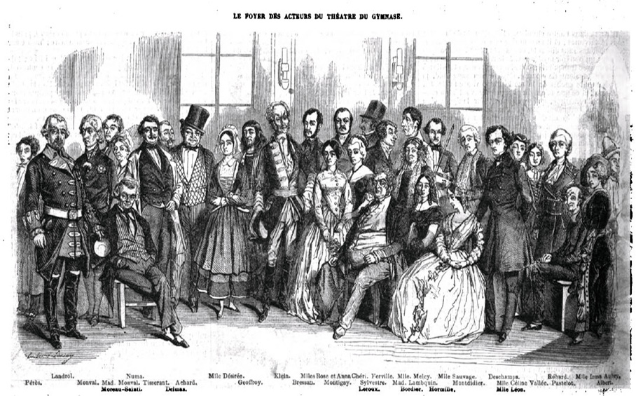Ensemble de comédiens avant une représentation au Théâtre
